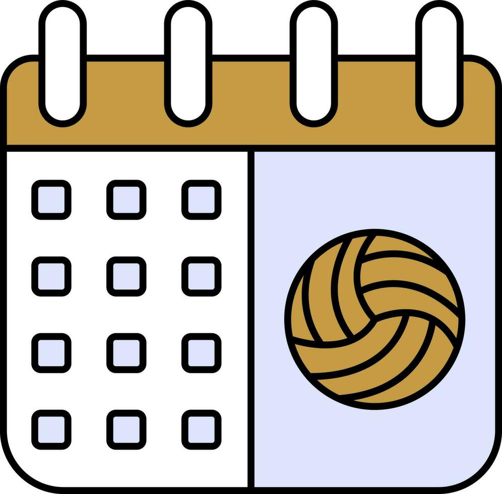 Colorful Calendar With Volleyball Icon. vector