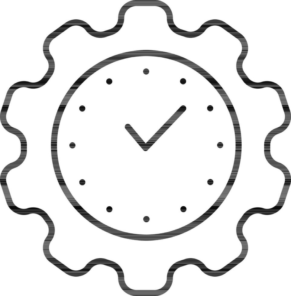 Time Management Or Setting Icon In Black Outline. vector