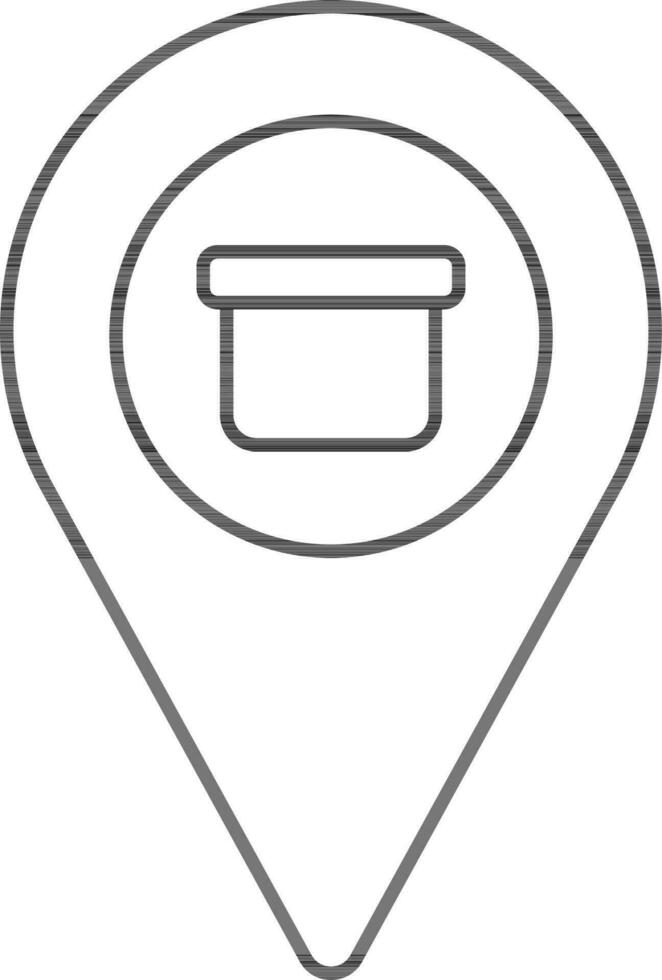 Delivery Map Location Point Icon In Line Art. vector