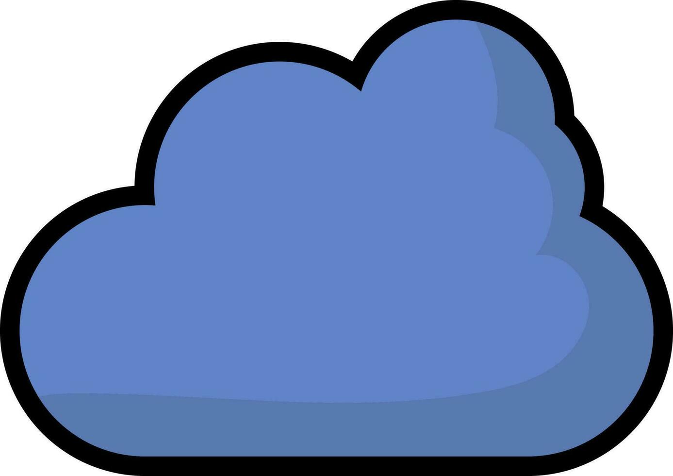 azul nube icono o símbolo en plano estilo. vector