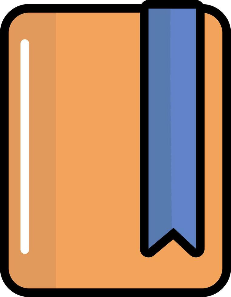 libro cinta plano icono en naranja un azul color. vector