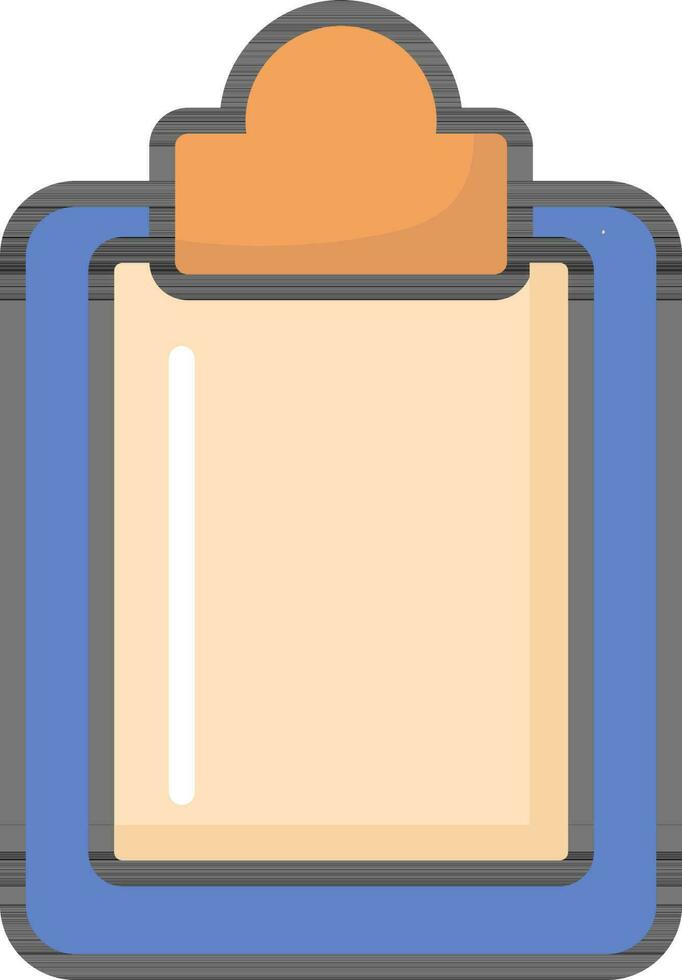 Orange And Blue Clipboard Icon In Flat Style. vector