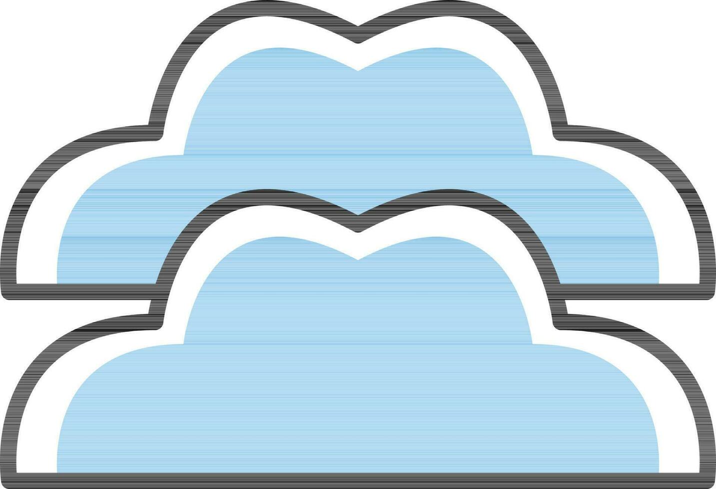 Cloud Icon In Blue And White Color. vector