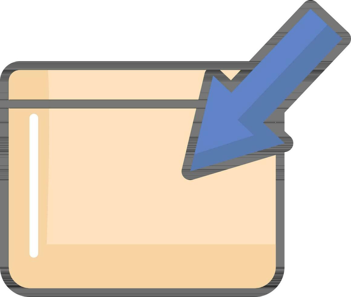 Incoming Message Folder Flat Icon In Blue And Peach Color. vector