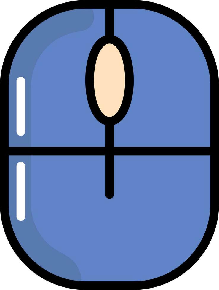 inalámbrico ratón plano icono en azul color. vector