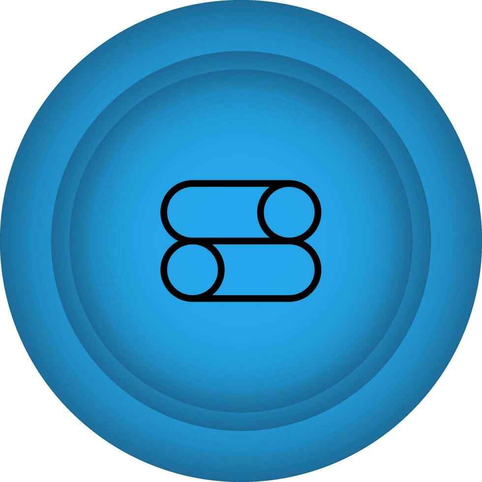 azul diapositiva botón icono en plano estilo. vector