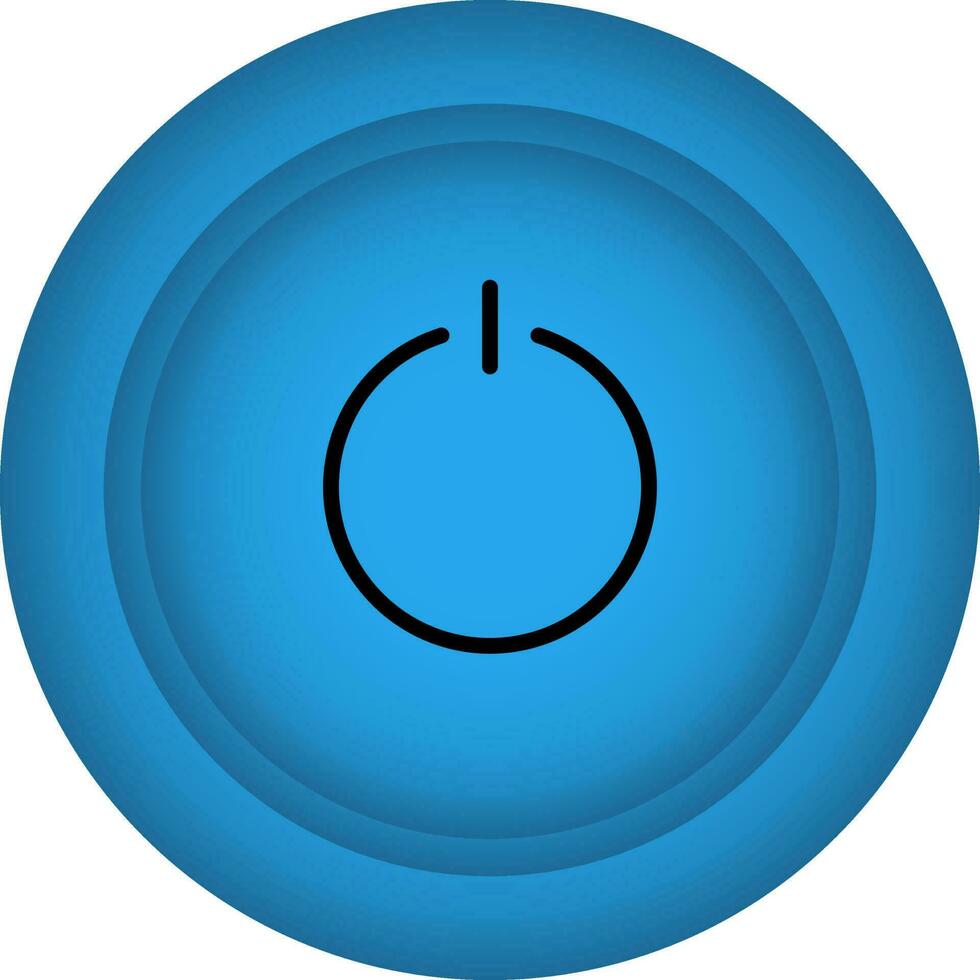 Flat Style Power Button Blue Icon Or Symbol. vector