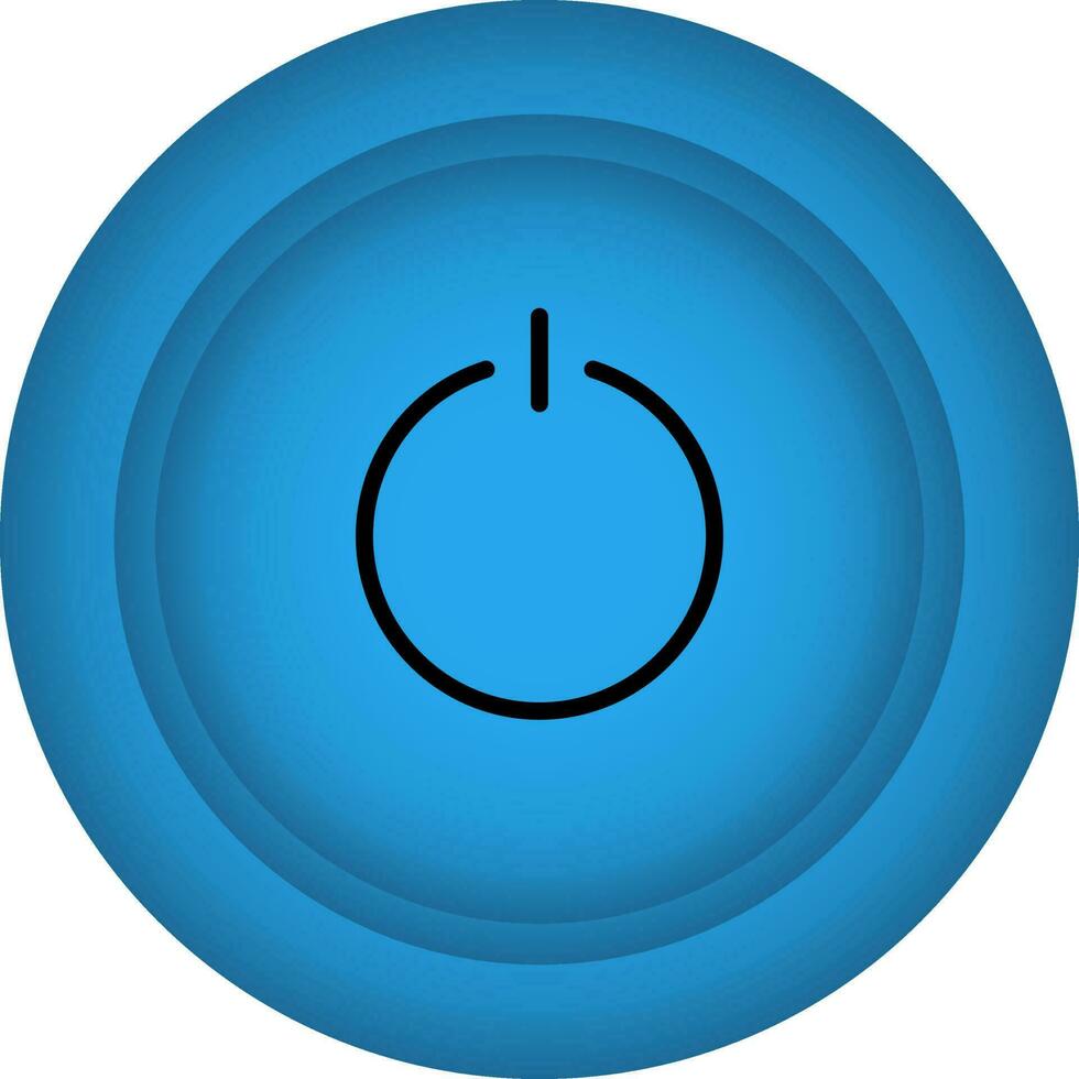 Flat Style Power Button Blue Icon Or Symbol. vector