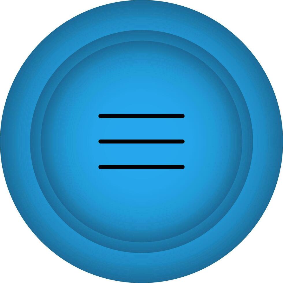 Menu Button Blue Icon In Flat Style. vector