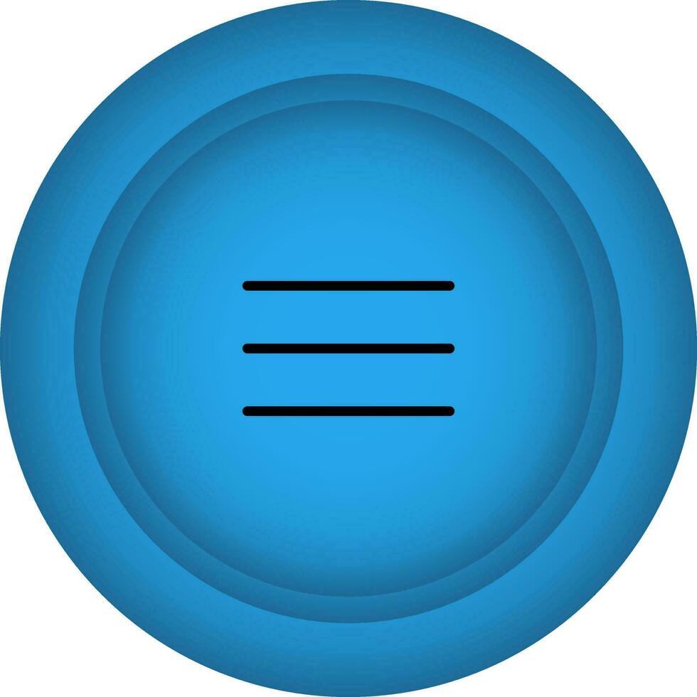 Menu Button Blue Icon In Flat Style. vector