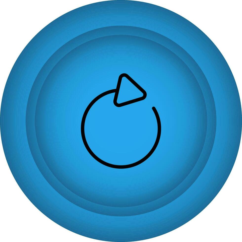 Flat Style Reload Button Blue Icon. vector