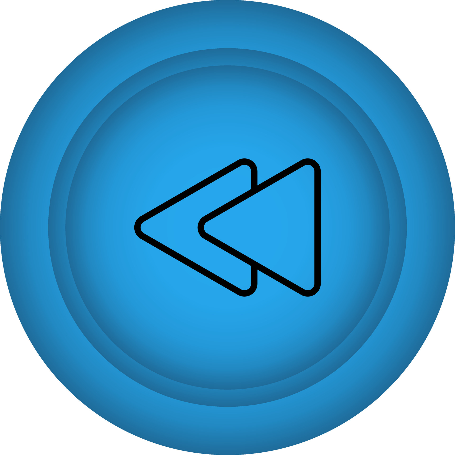 Flat Style Backward Button Blue Icon. 24458931 Vector Art at Vecteezy