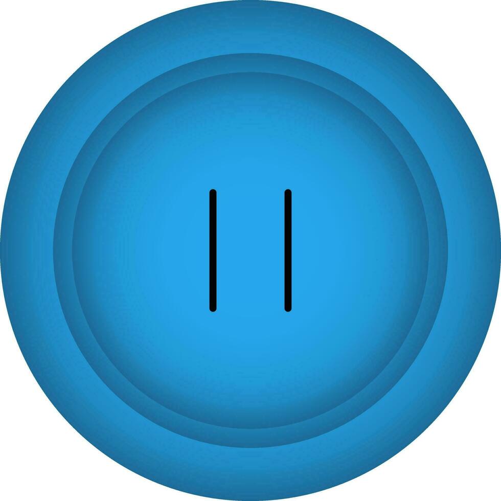 Blue Pause Button Flat Icon Or Symbol. vector