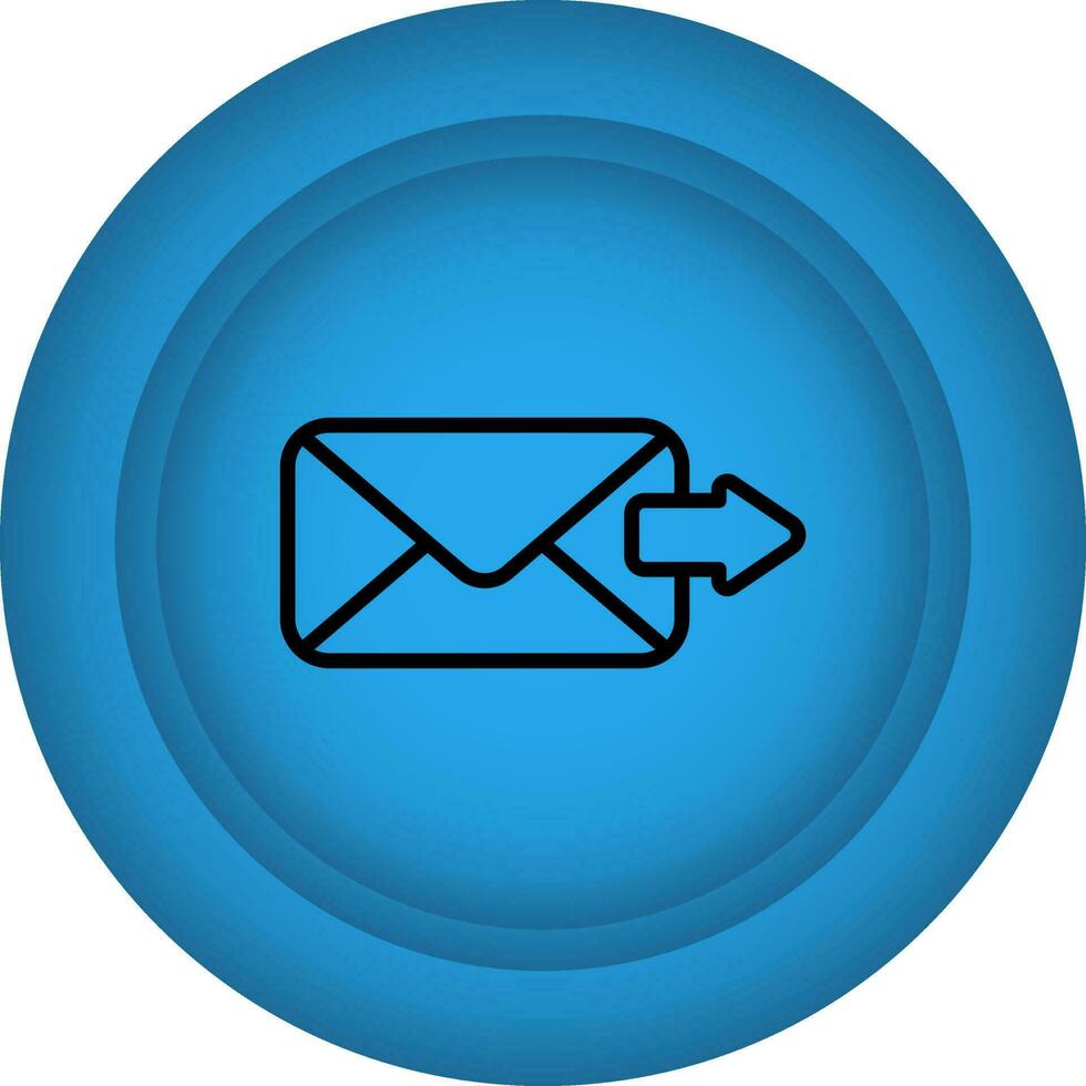 plano estilo correo enviar o compartir botón azul icono. vector