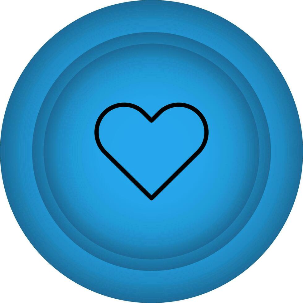 Heart Symbol Button Icon In Blue Color. vector