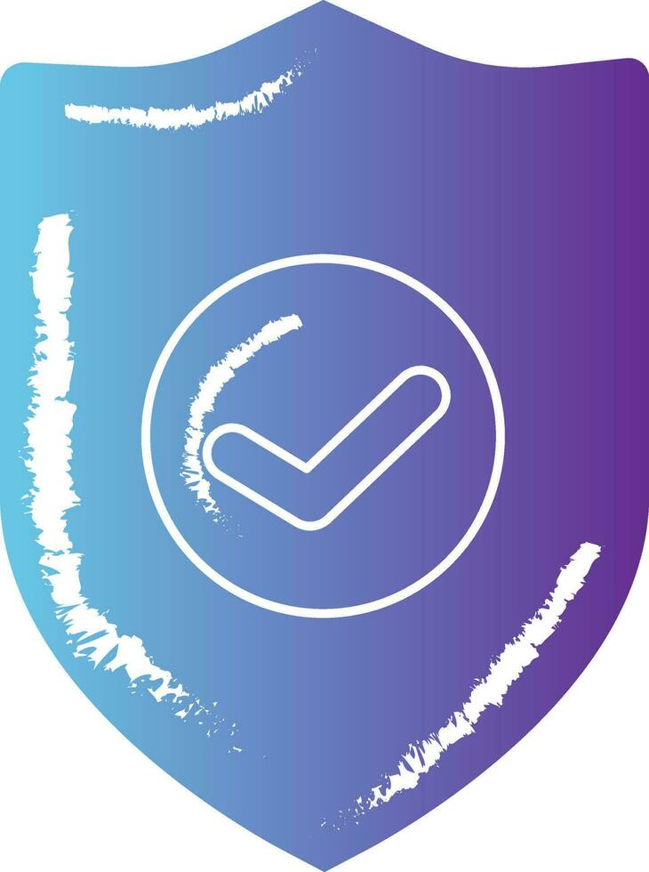 Approve Shield Icon In Gradient Color. vector