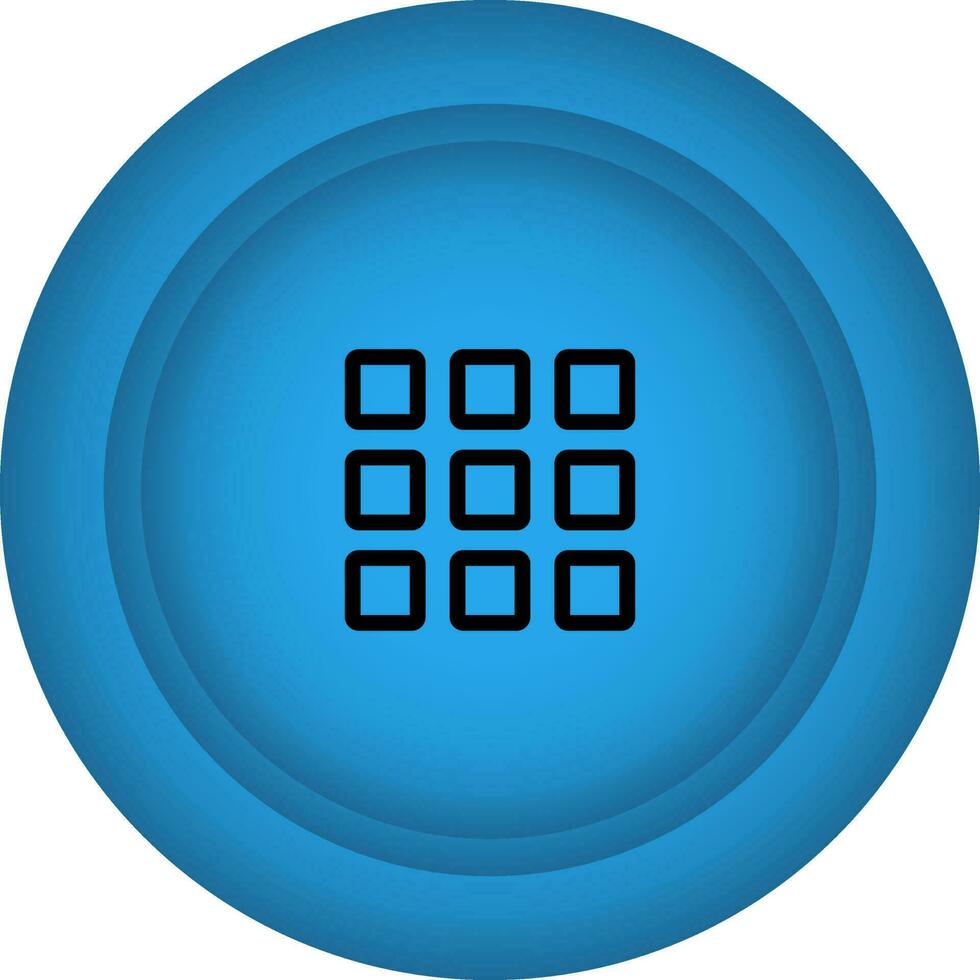 Grid Button Blue Icon In Flat Style. vector