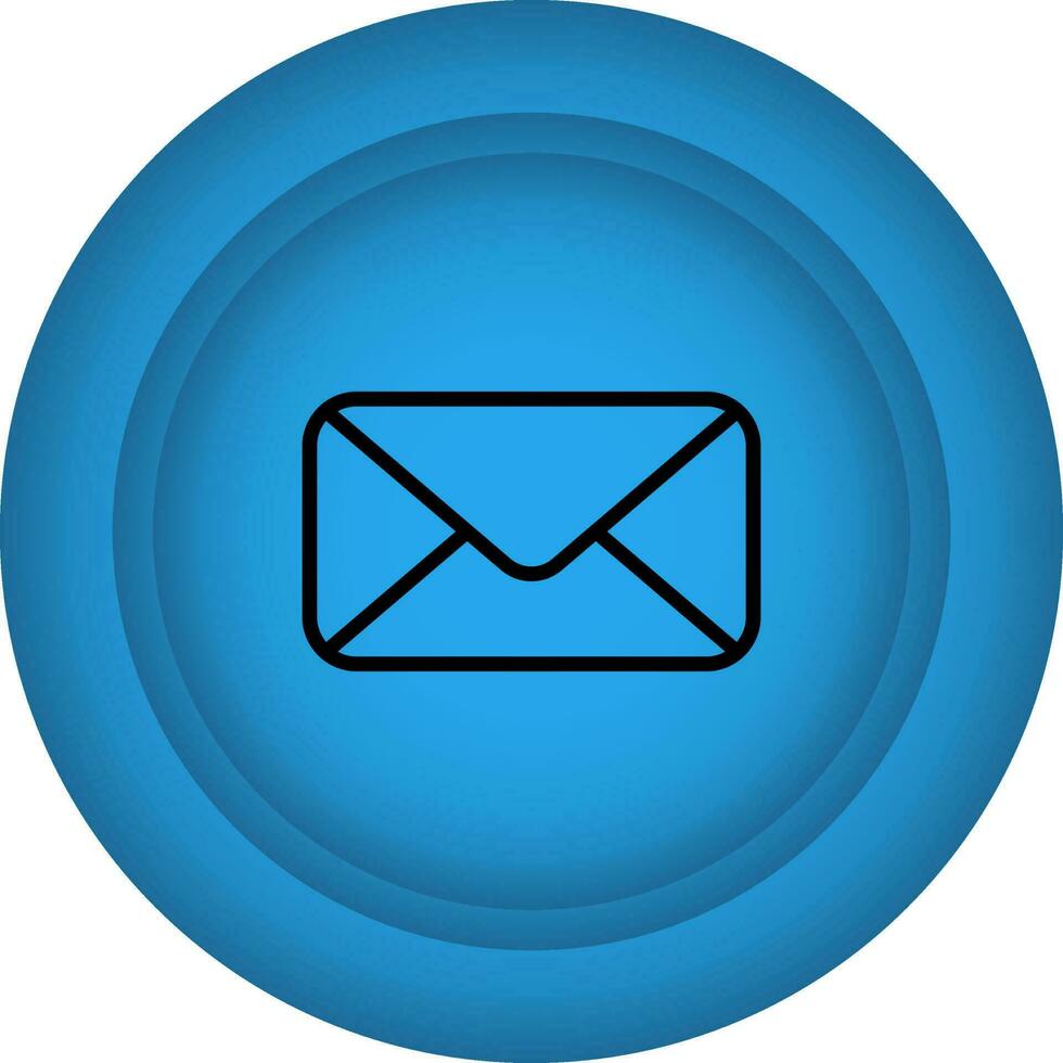Mail Button Flat Icon In Blue Color vector