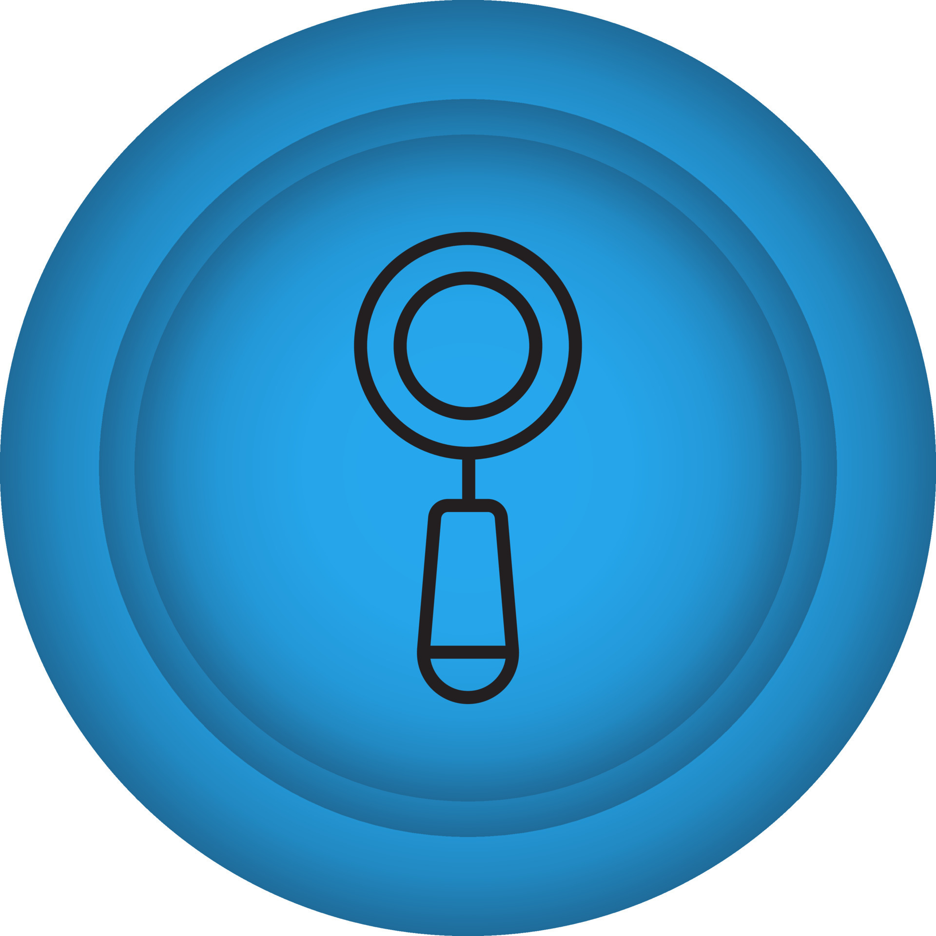 Search Or Zoom Button Flat Icon In Blue Color. 24458958 Vector Art at