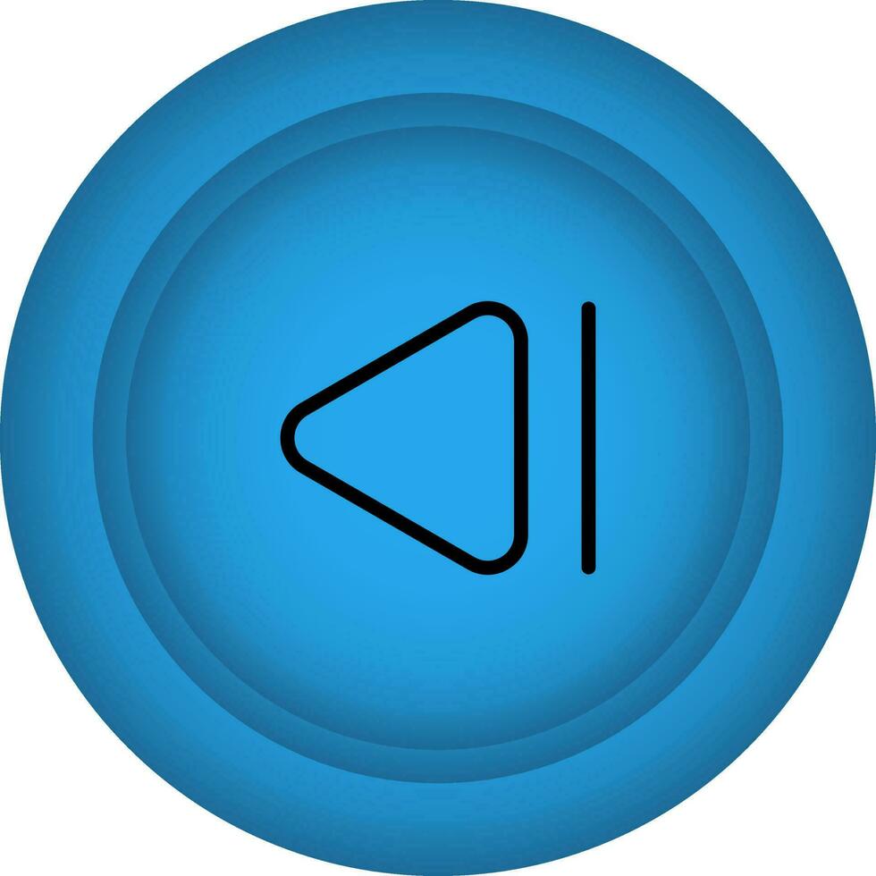 Backward Or Left Play Button Black And Blue Icon Or Symbol. vector