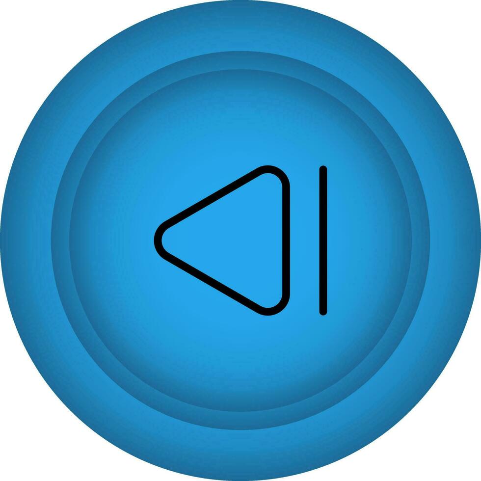 Backward Or Left Play Button Black And Blue Icon Or Symbol. vector