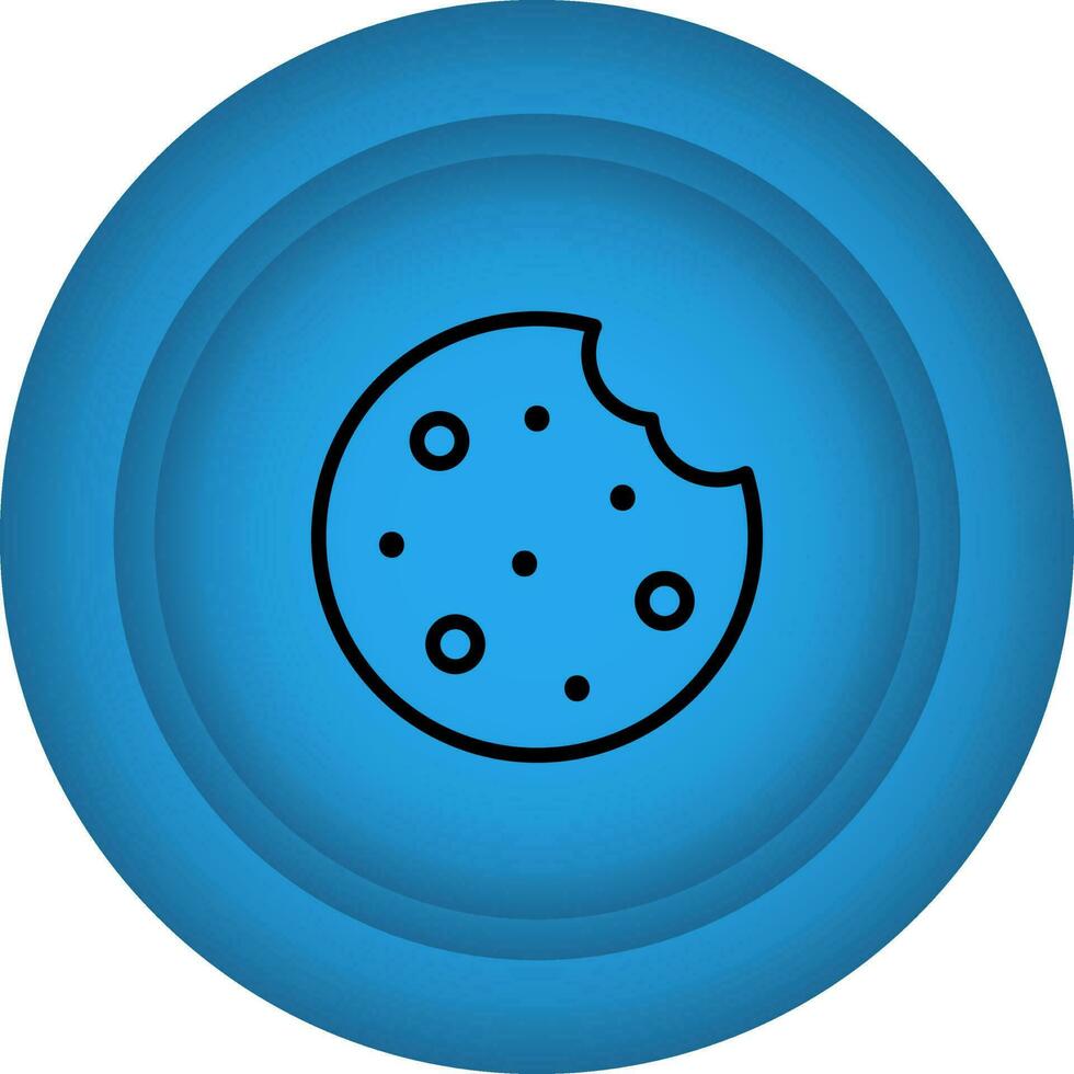 Cookies Symbol On Circle Background Icon In Blue Color. vector