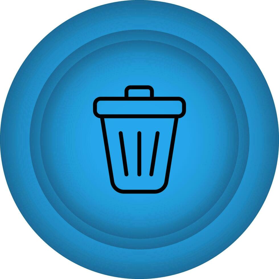 Delete Button Blue Icon In Flat Style. vector