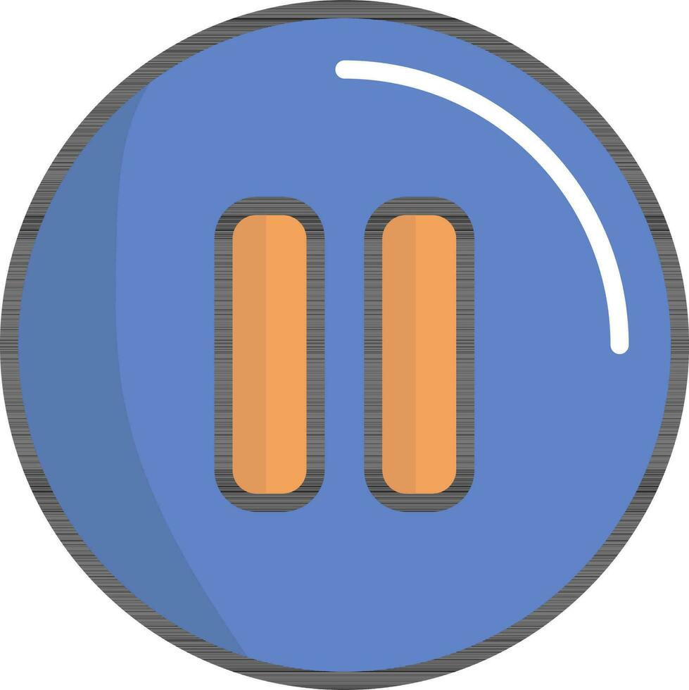 pausa redondo botón icono en azul y naranja color. vector