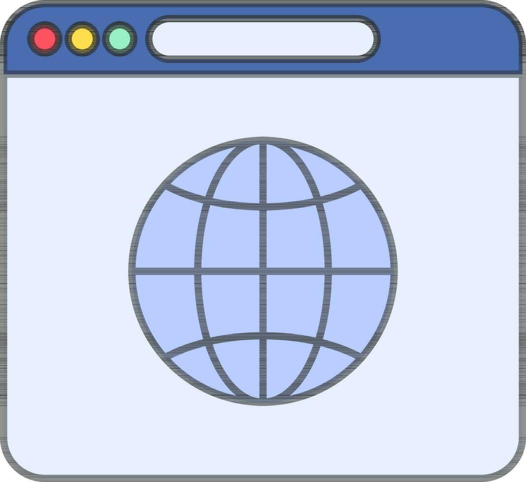 Web Browser Icon In Blue Color. vector