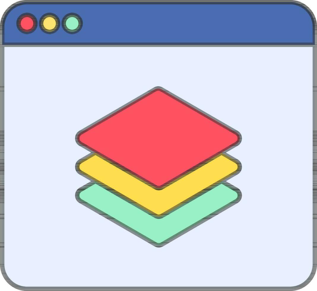 Colorful Web Layer Icon In Flat Style. vector