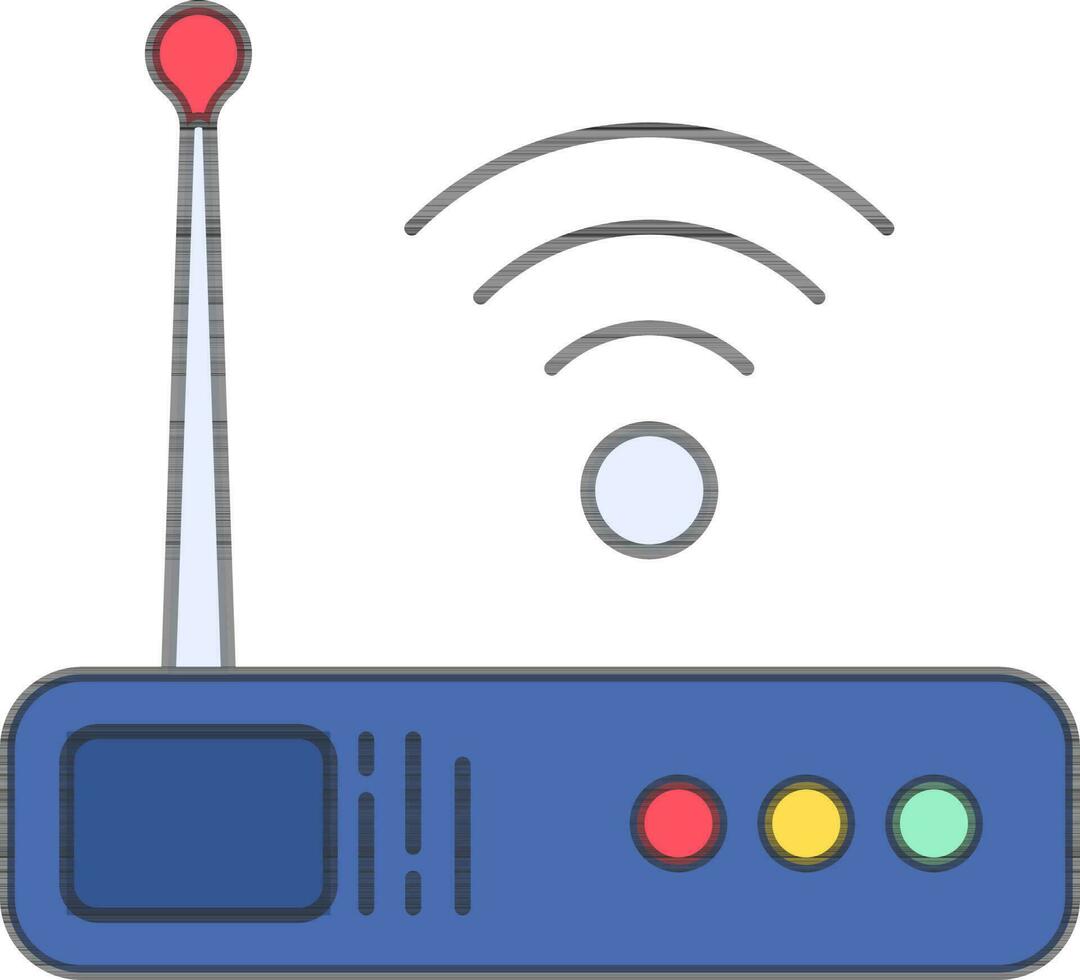 Colorful Wireless Router Icon In Flat Style. vector