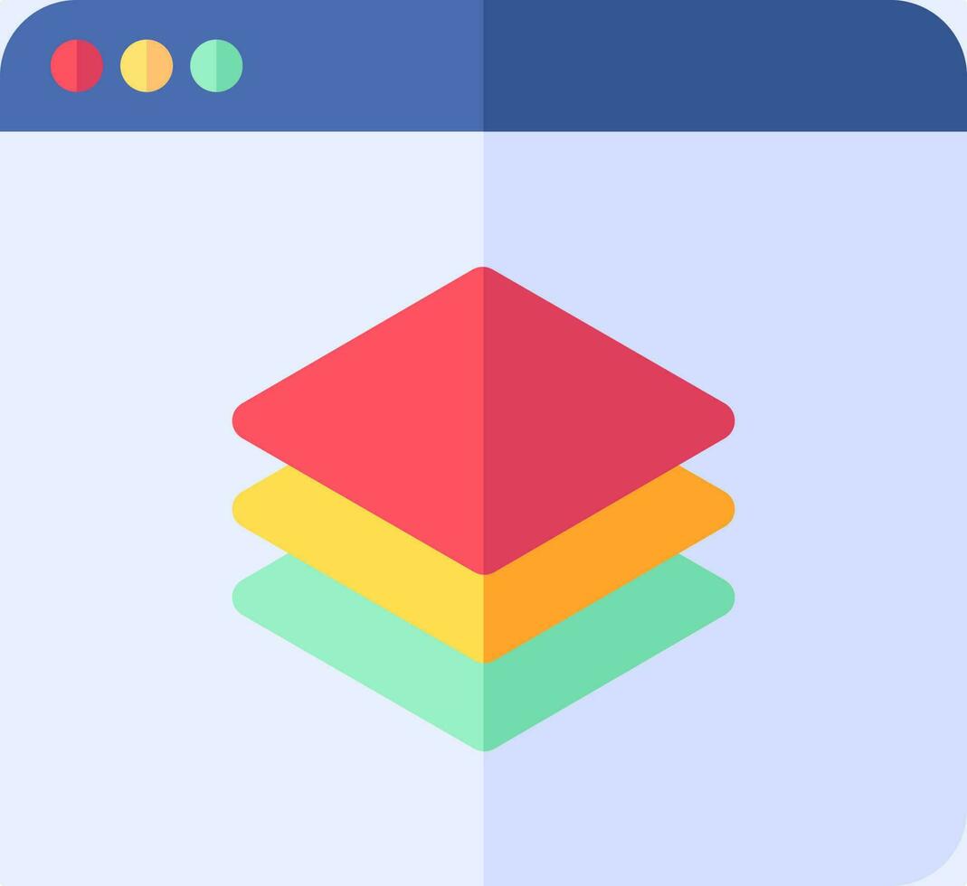 Colorfurl Web Layer Icon In Flat Style. vector