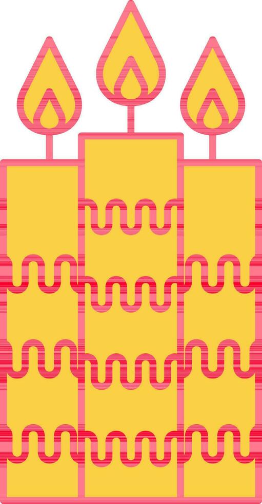 Flat Style Lit Candles Flat Icon. vector