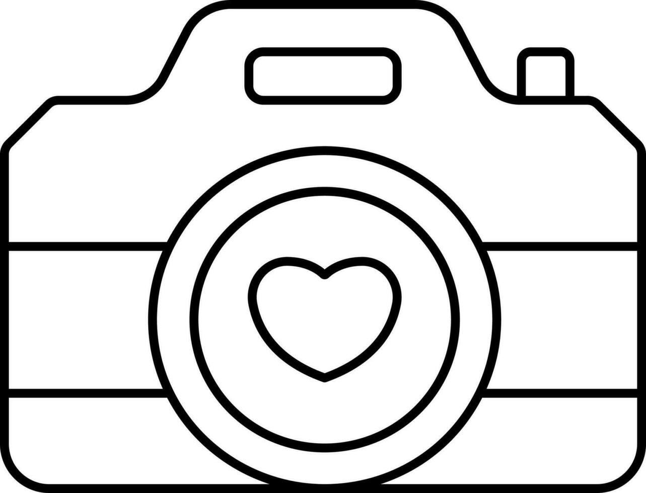 Camera Icon In Black Outline. vector