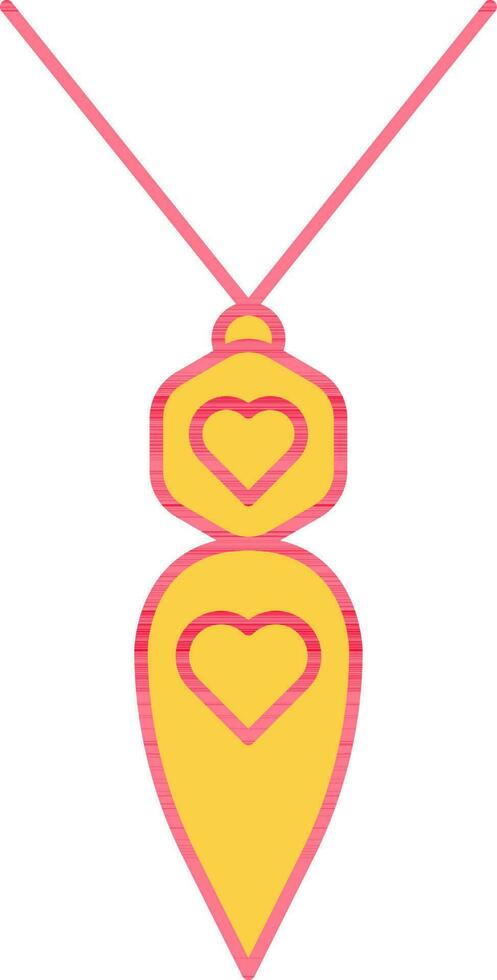 corazón símbolo en Roca colgante icono en amarillo y rojo color. vector