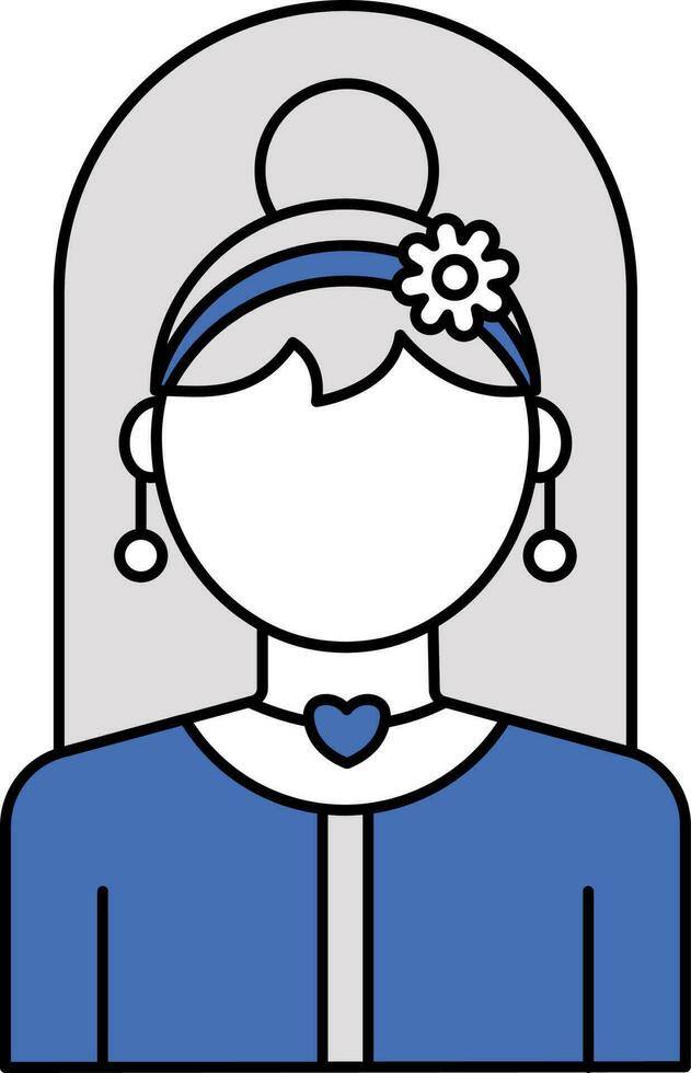Faceless Bride Woman Icon In Flat Style. vector