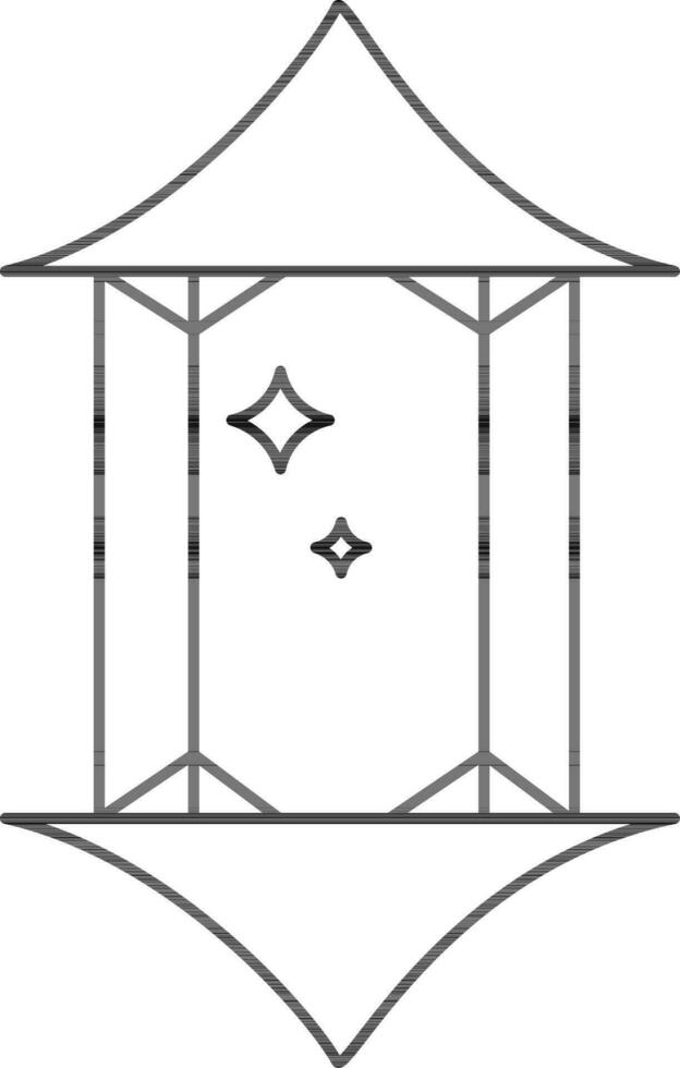 Arábica linterna icono en negro línea Arte. vector