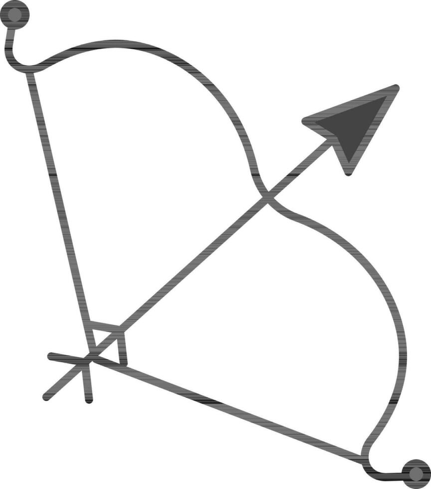 Flat Style Sagittarius Icon Or Symbol In Gray Color. vector