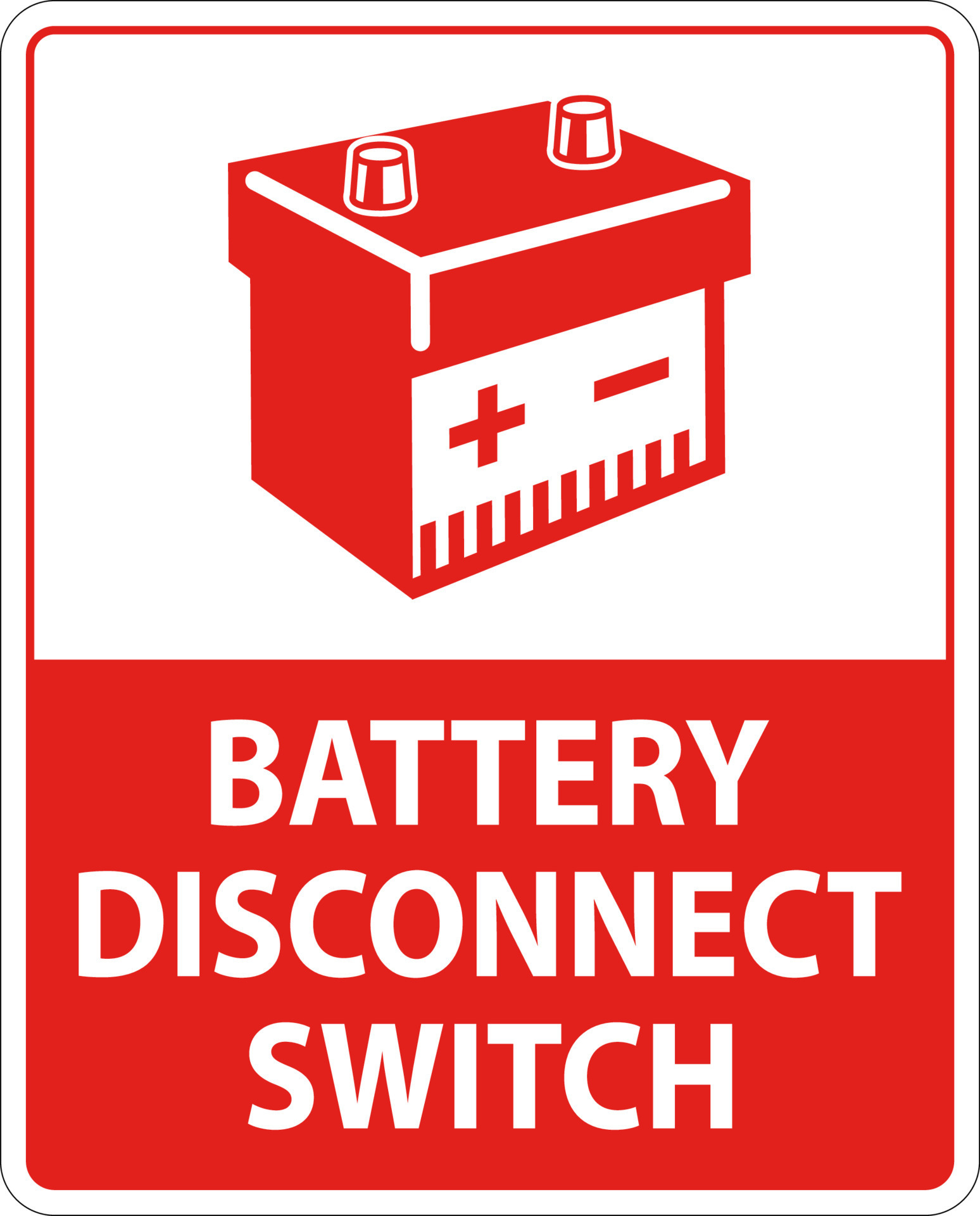 Battery Disconnect Switch Sign On White Background 24459222 Vector Art