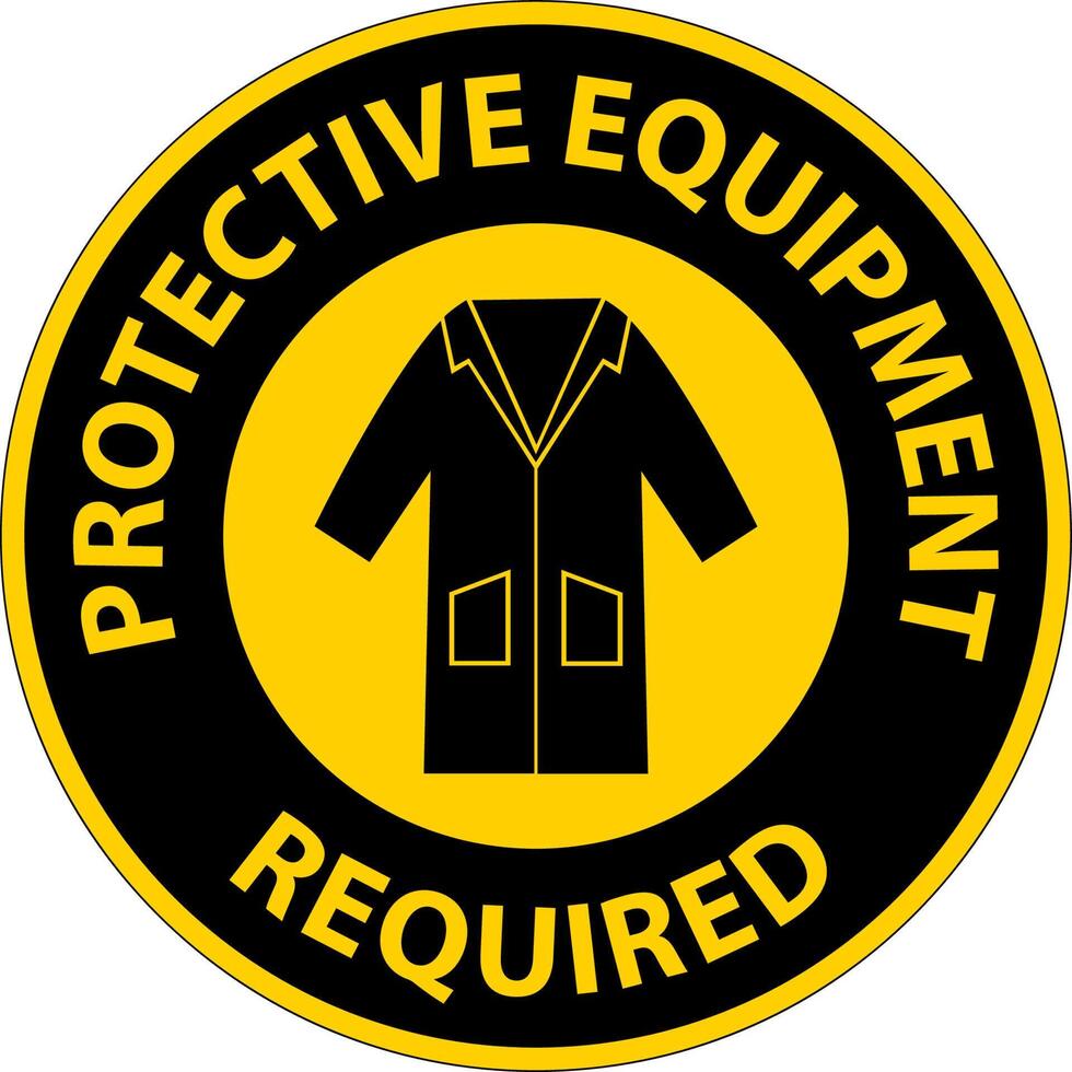 Symbol Floor Sign, Protective Equipment Required vector