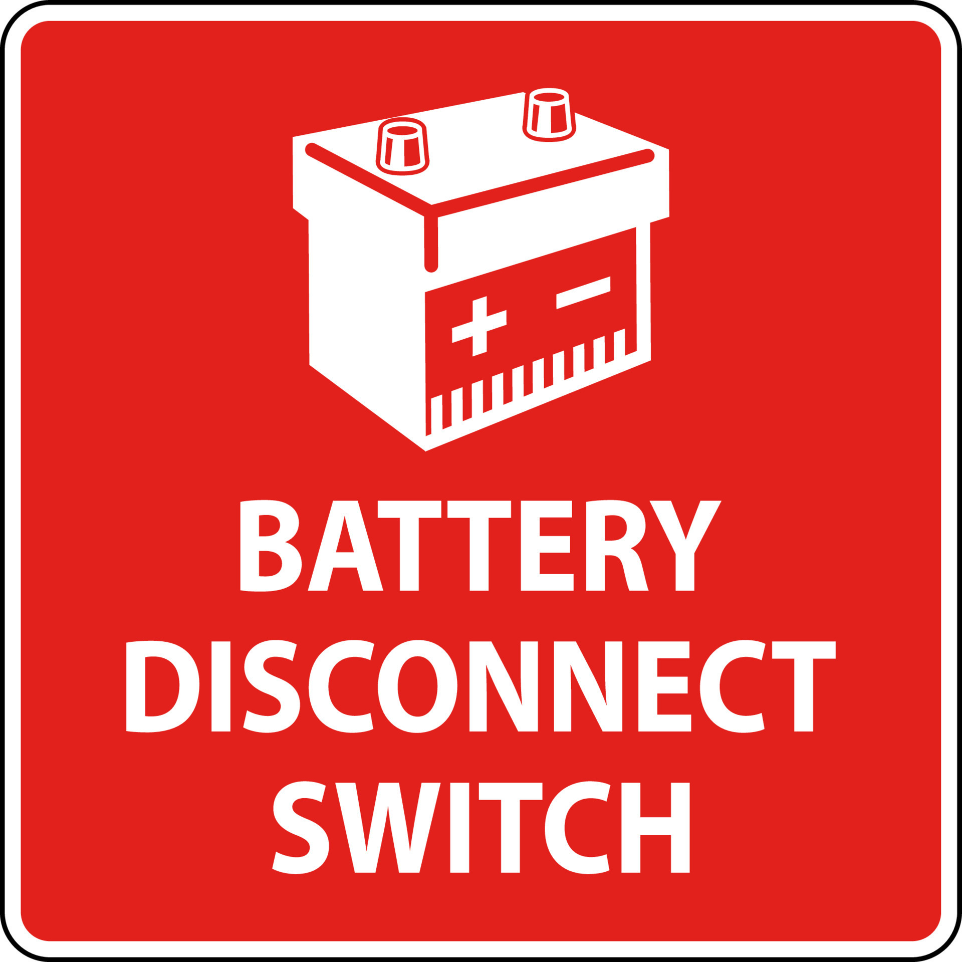 Battery Disconnect Switch Sign On White Background 24459253 Vector Art