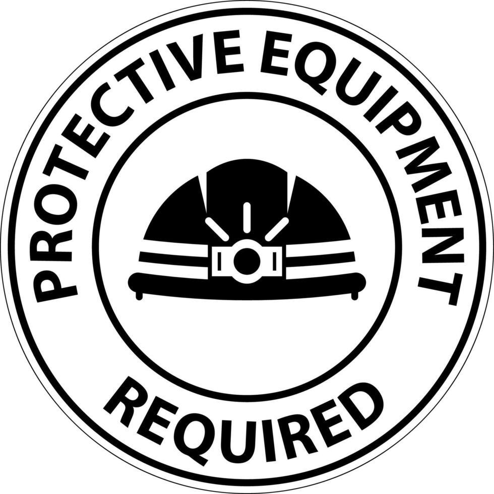 Symbol Floor Sign, Protective Equipment Required vector