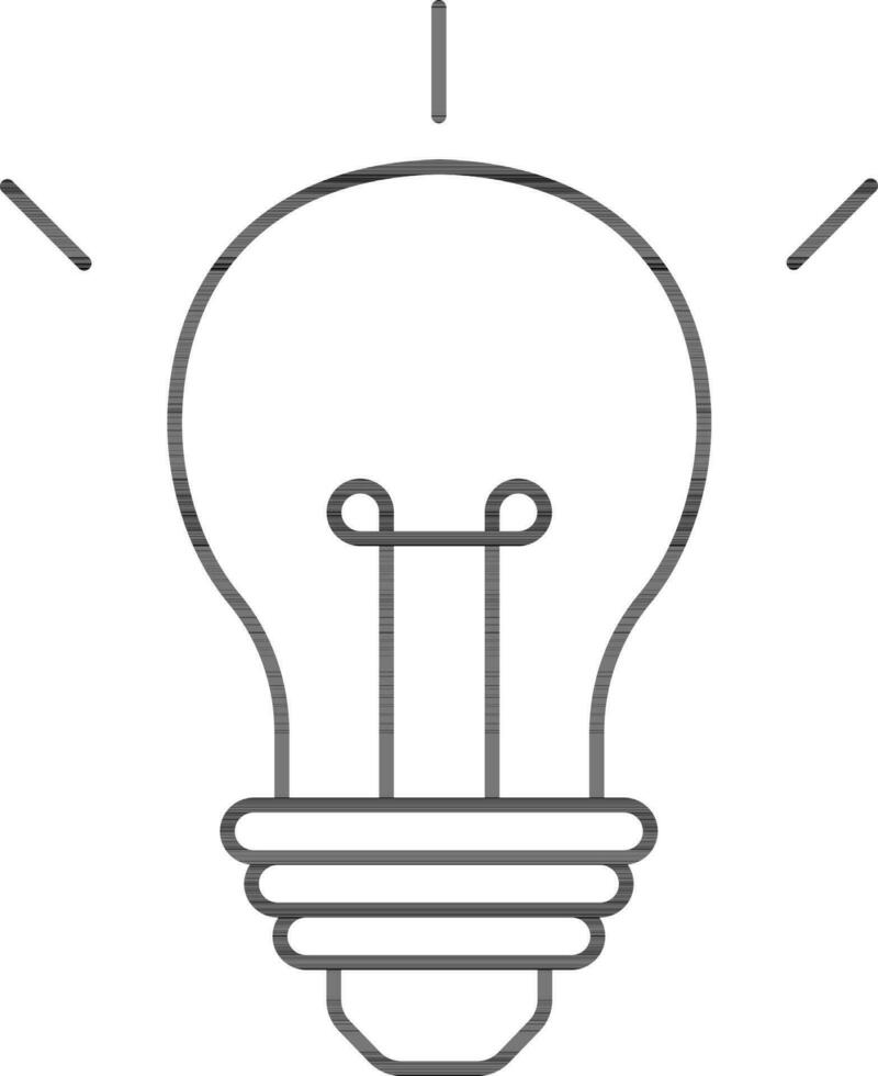 Light Bulb Icon Black Line Art. vector