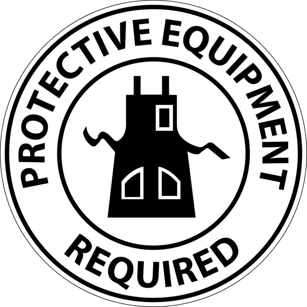 Symbol Floor Sign, Protective Equipment Required vector