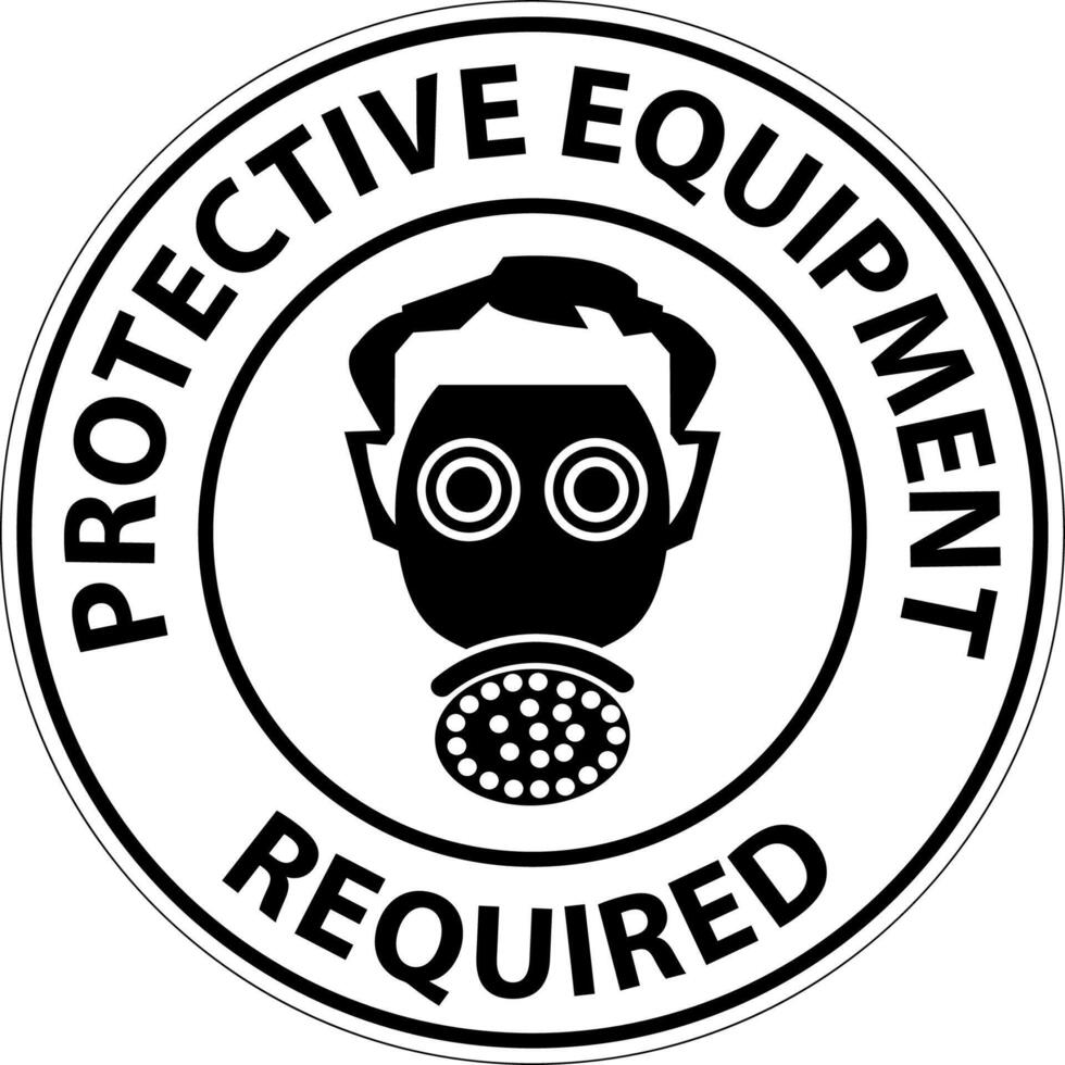 Symbol Floor Sign, Protective Equipment Required vector