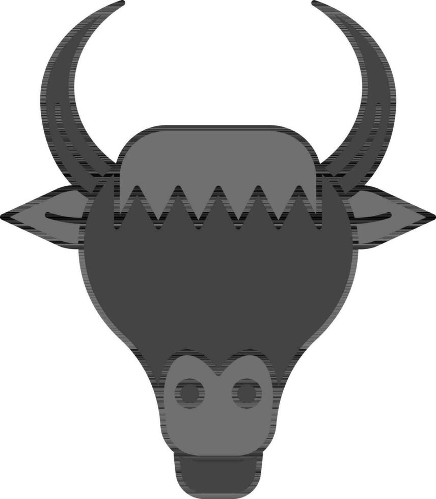 Bull Head Or Taurus Icon Or Symbol In Gray Color. vector