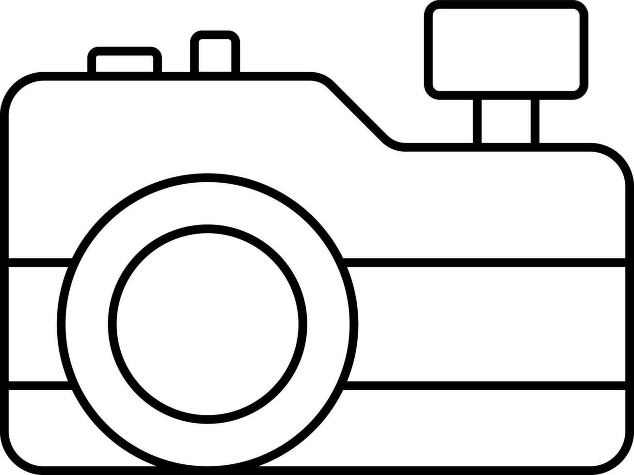 Camera Icon In Line Art. vector