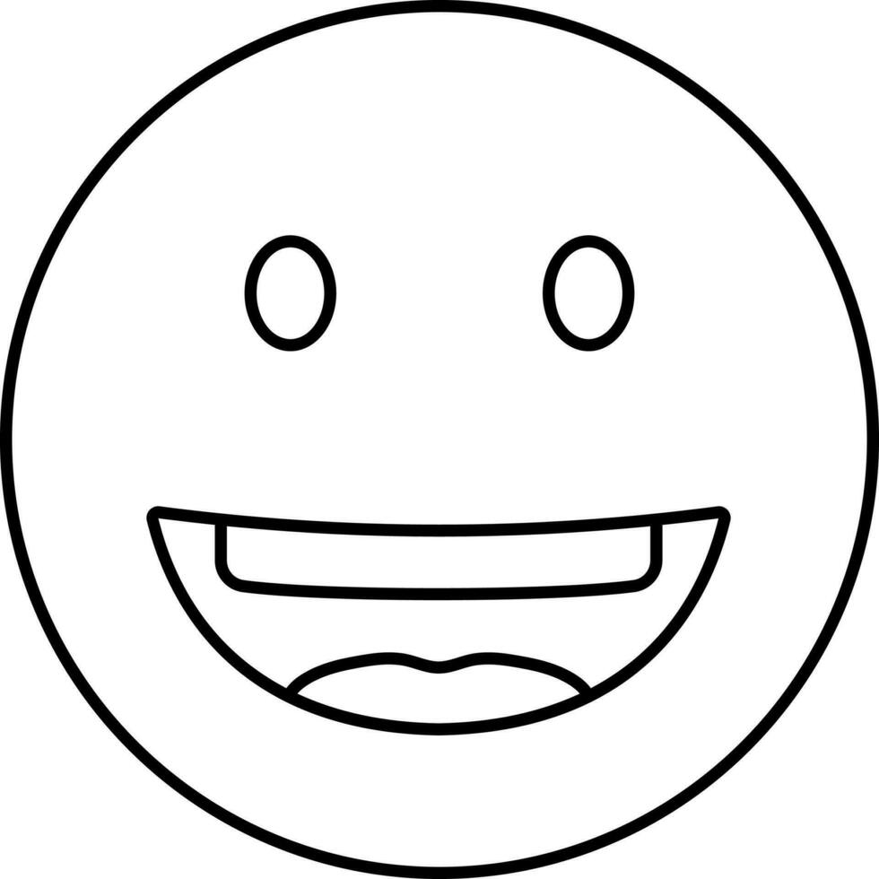 Laughing Emoji face Icon In Line Art. vector