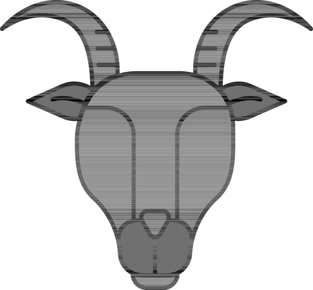 Capricorn Icon Or Symbol In Gray Color. vector