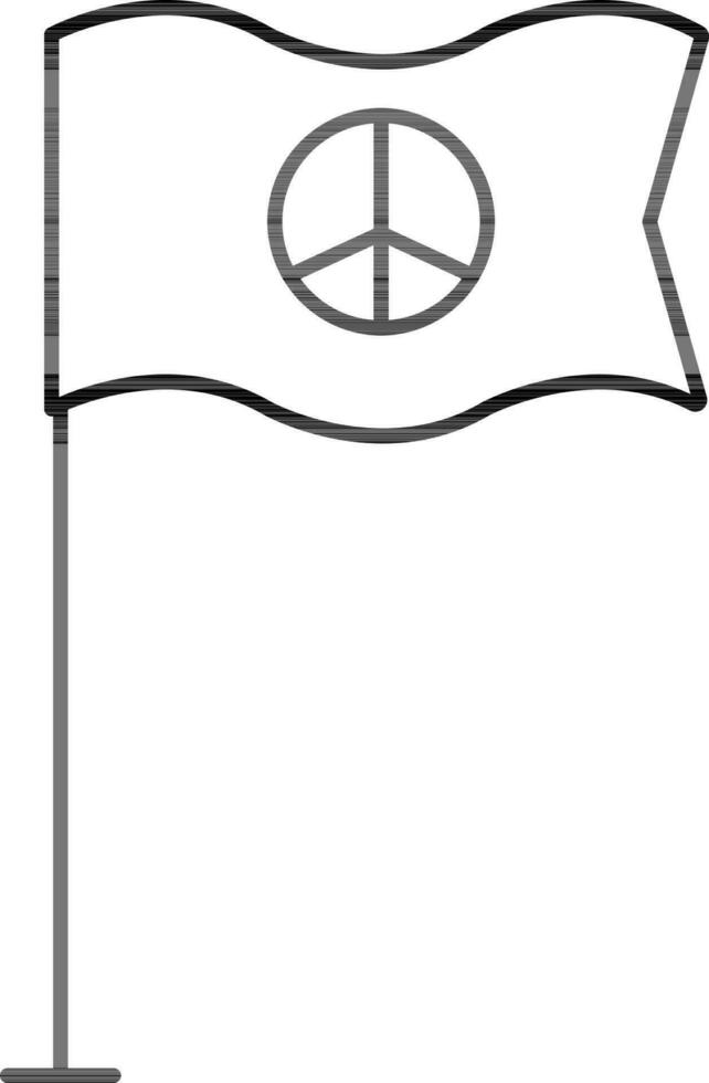 Peace Flag Icon In Line Art. vector